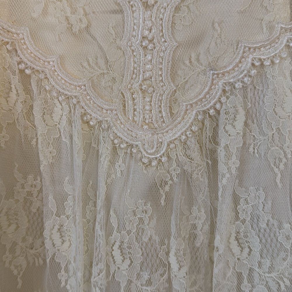 McClintock Vintage Bow Back Strapless Lace Dress 80’s 12 - Picture 3 of 7